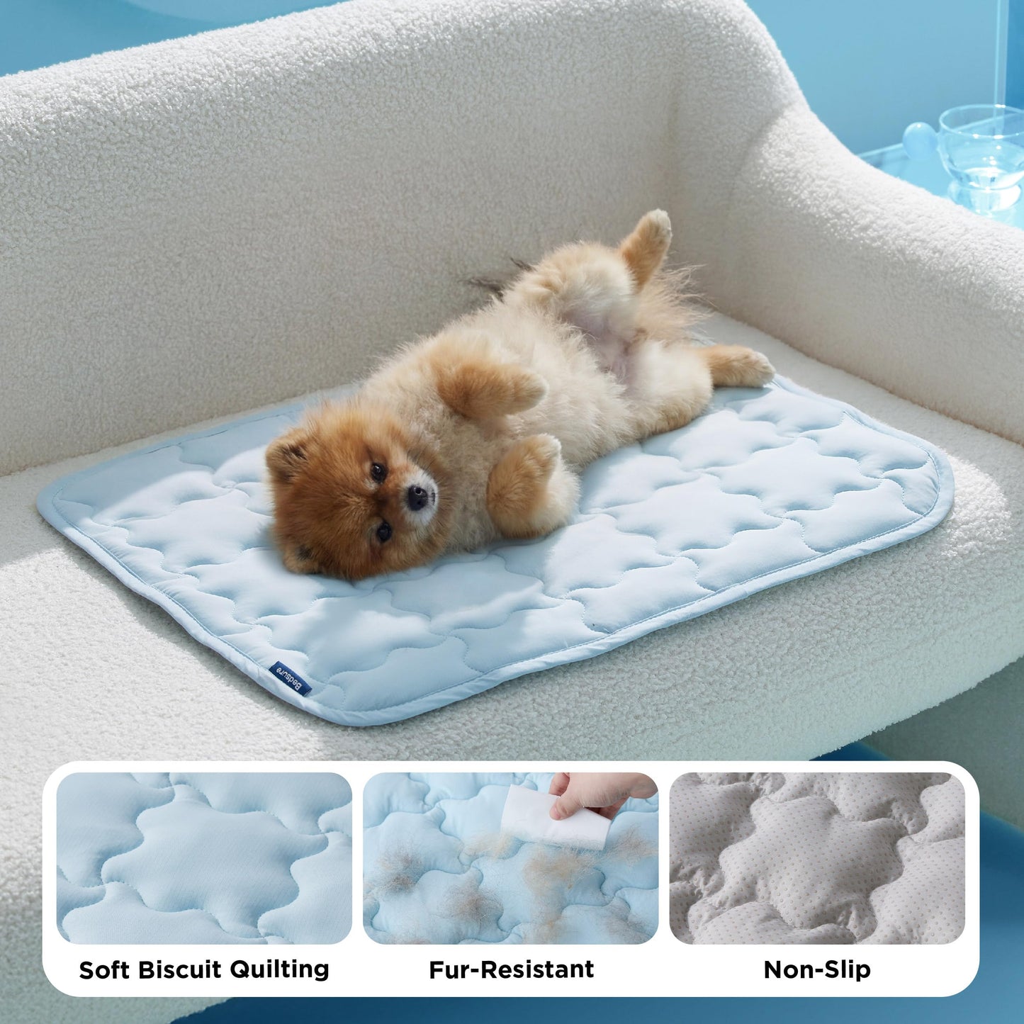 Bedsure Cooling Mat for Small Dog, Q-Max>0.5 Thin Breathable Crate