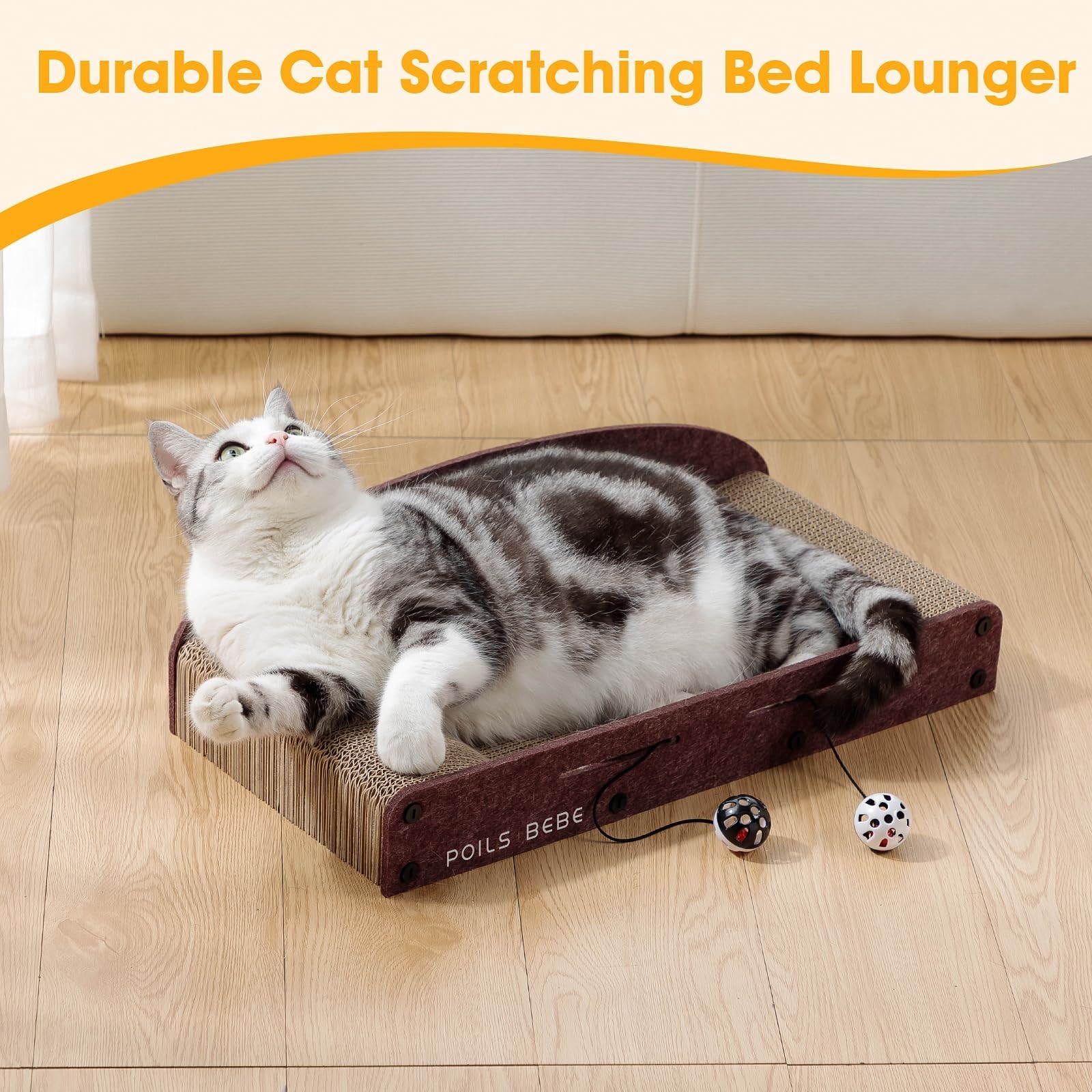 Poils Bebe Sofa Cat Scratcher, Small Cat Scratcher Cardboard Furniture