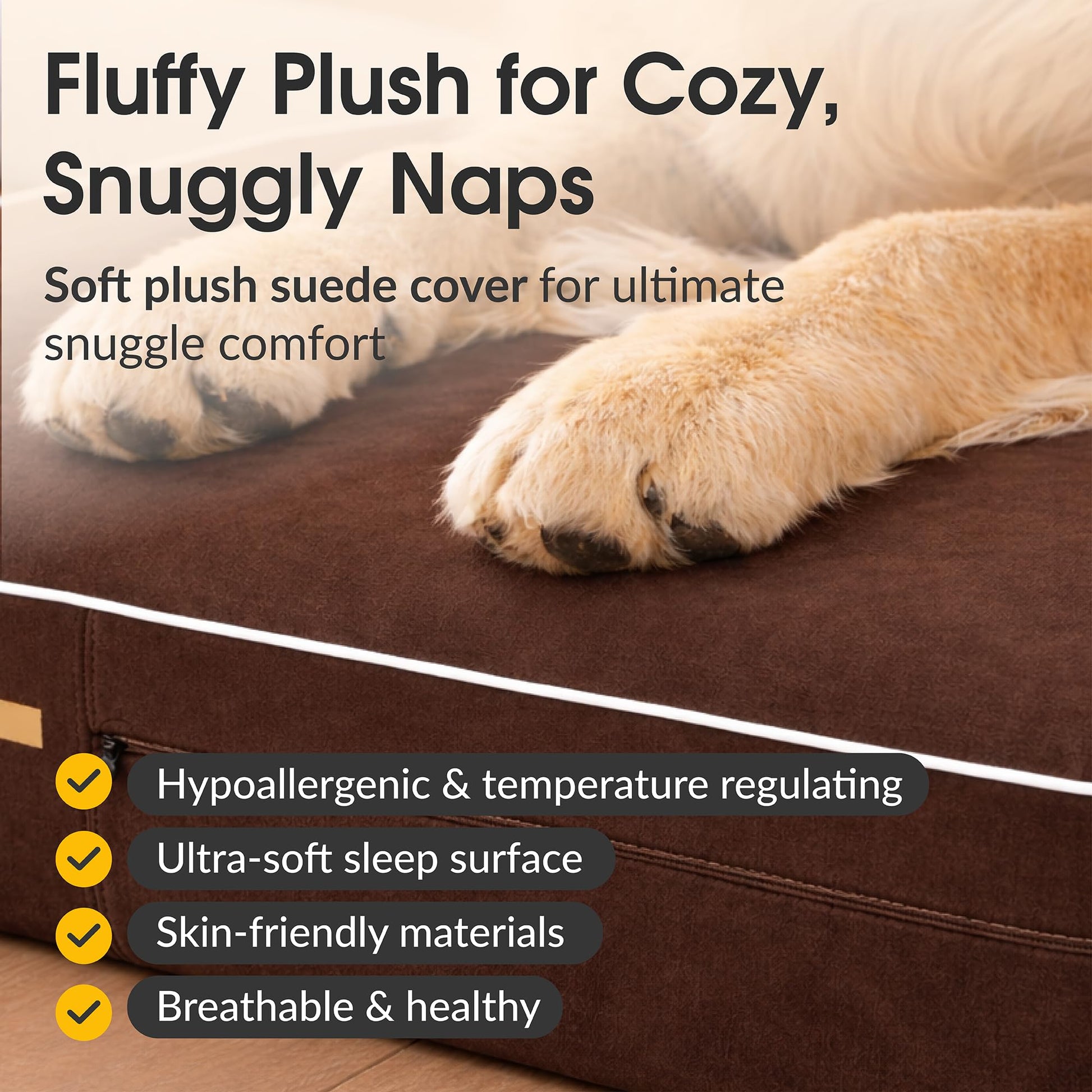 KOPEKS Orthopedic Memory Foam Dog Bed 7" Inch Thick Extra Bed