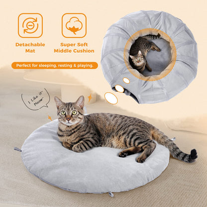 PAWZ Road Cat Tunnel Bed Large Cat Donut Tunnel for Indoor Bed