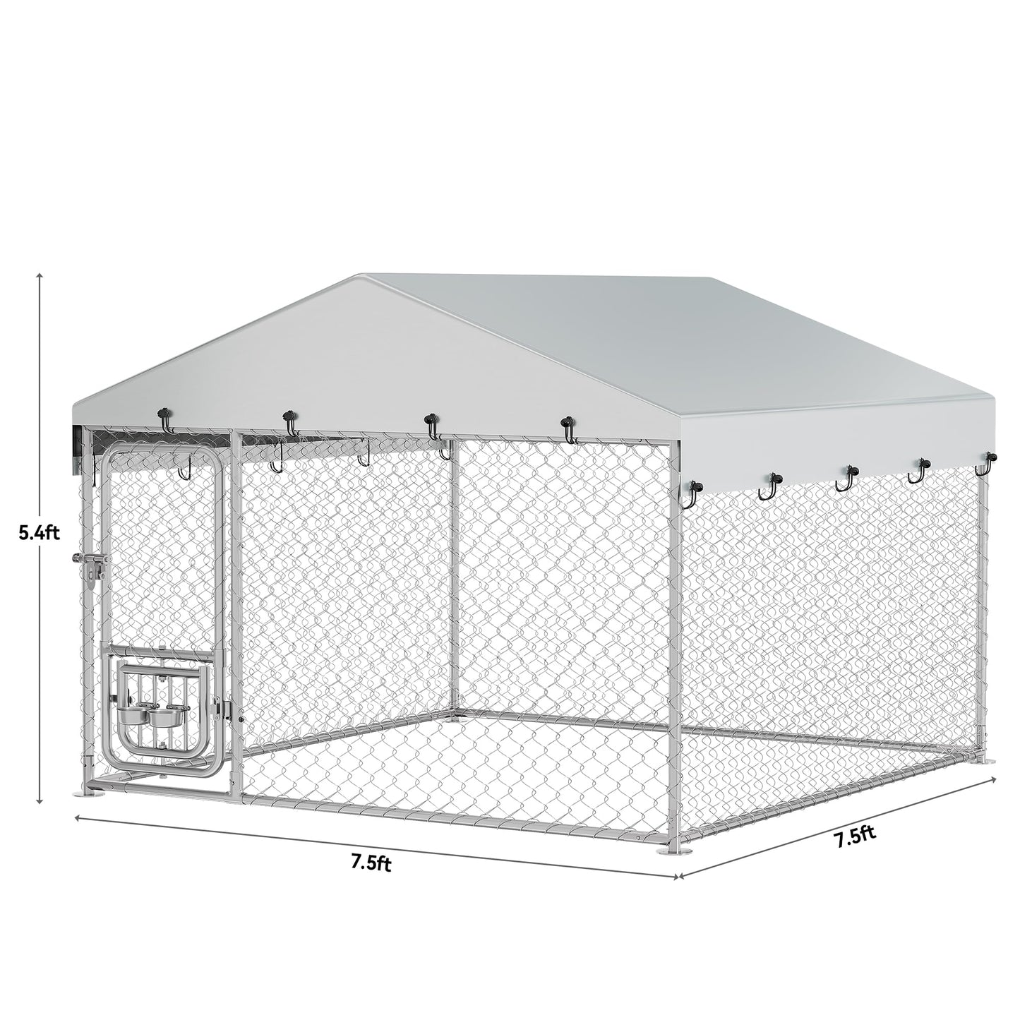 YITAHOME Outdoor Dog Kennel with Rotating Feeder Bowls, Feeder