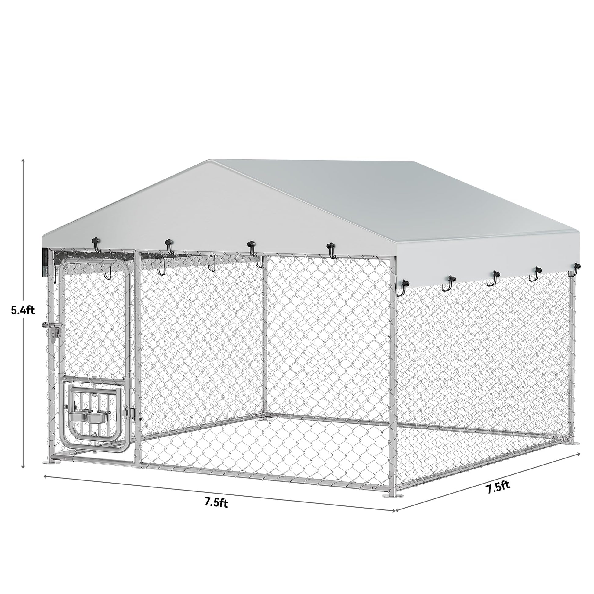 YITAHOME Outdoor Dog Kennel with Rotating Feeder Bowls, Feeder