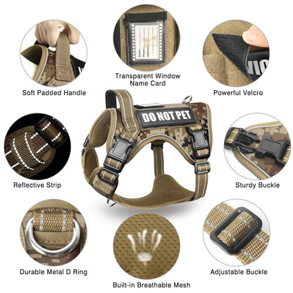 MOOGROU Tactical Dog Harness and Leash Set Small Sized Dog,Heavy Set