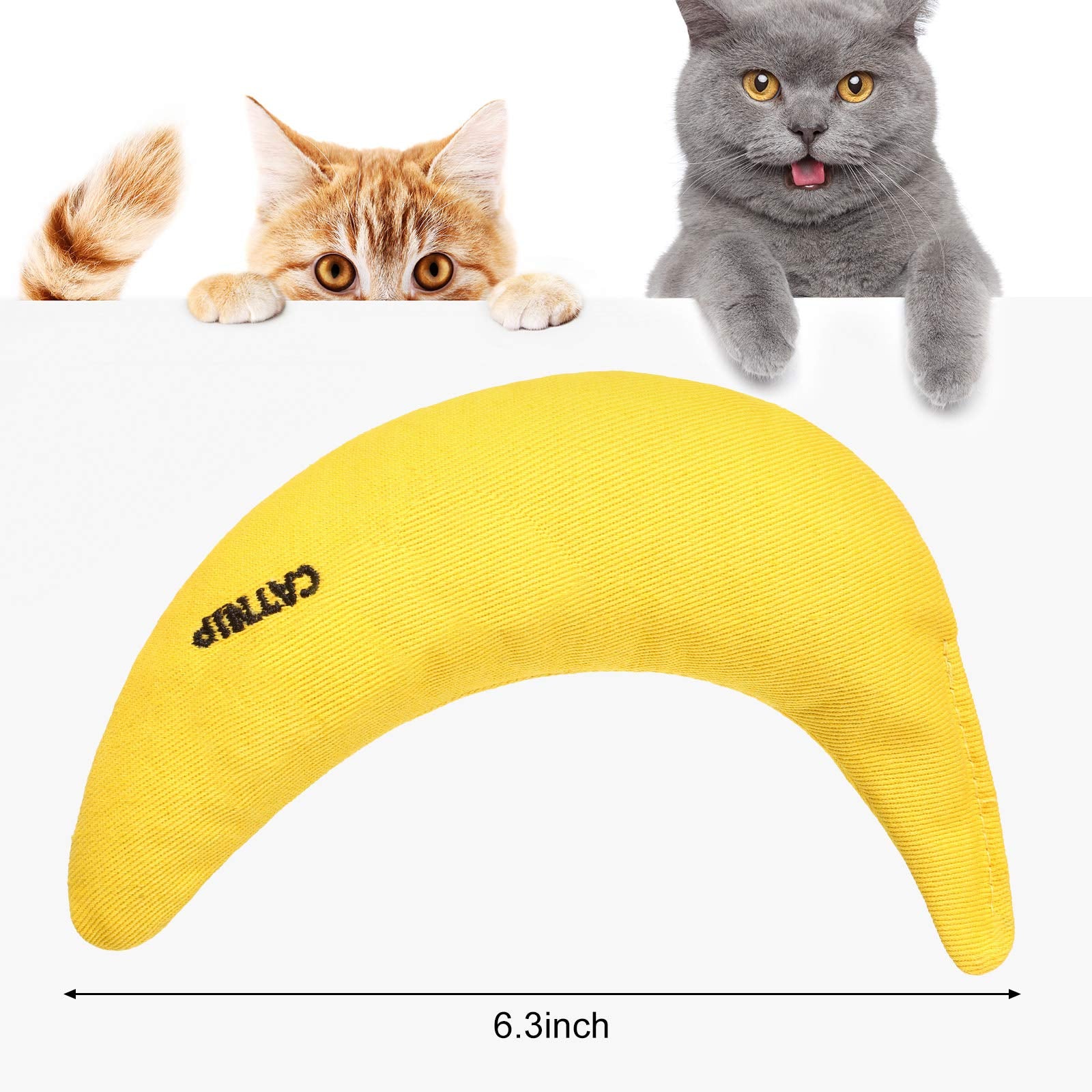 Sotiff 4 Pieces Catnip Toys Banana Cat Chew Catnip Toys Kitten Catnip
