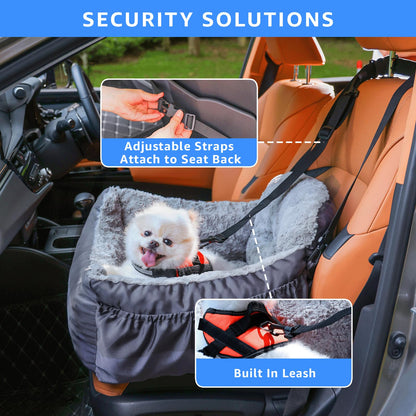 Oiilores Dog Car Seat for Small Dogs, Washable Pet Booster Car Seat
