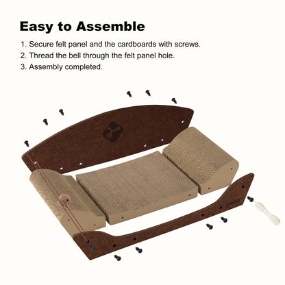 ZOMISIA 26'' Cardboard Cat Scratcher Bed Large Scratcher Couch Board