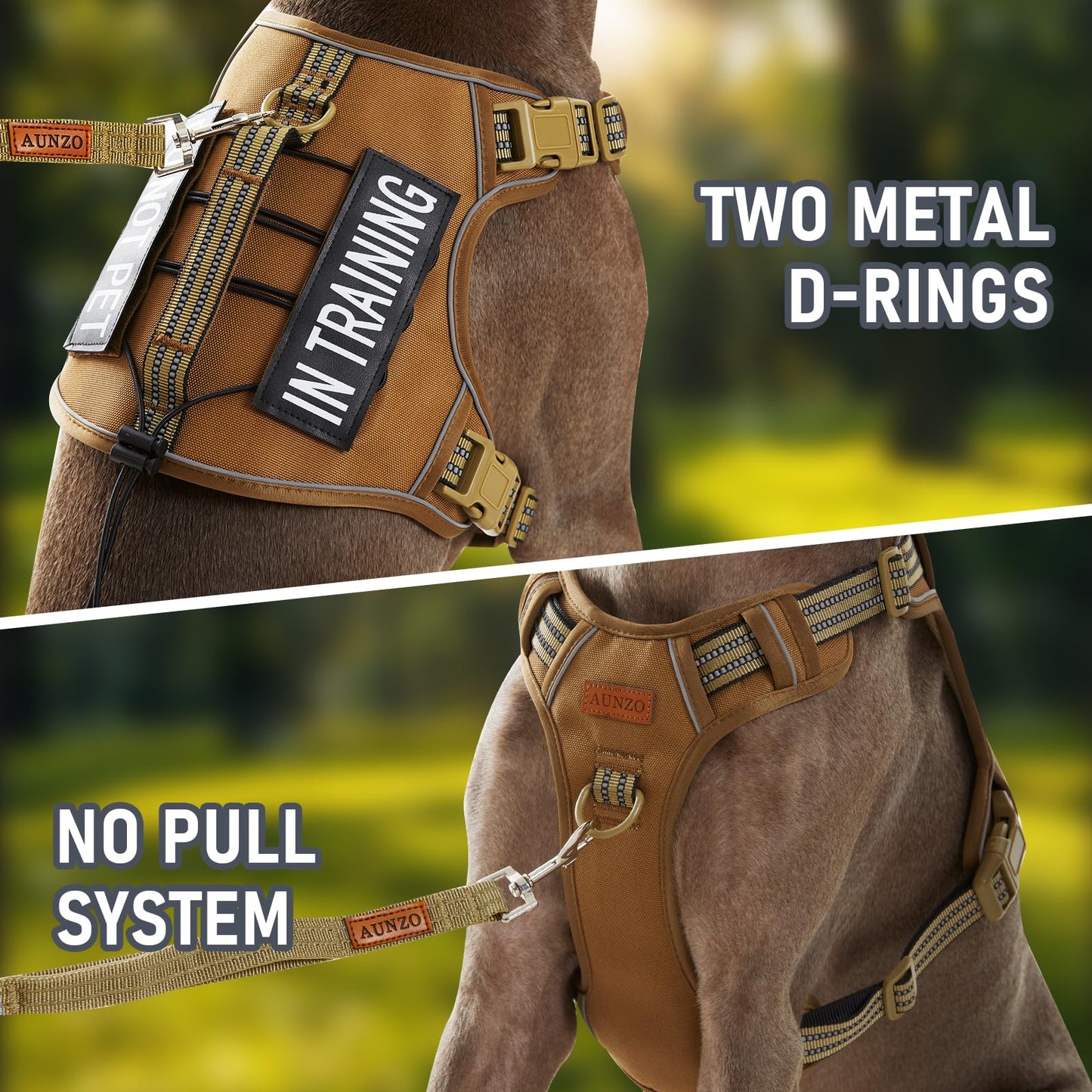 Non Pulling Tactical Dog Harness for Medium Dogs, Adjustable Harness