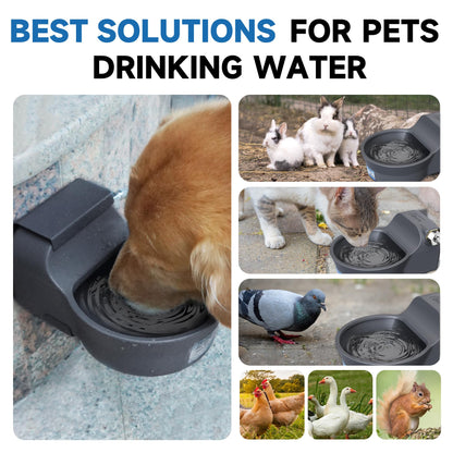 Automatic Dog Water Dispenser with Anti-tip Bracket, Outdoor Dog Bowl