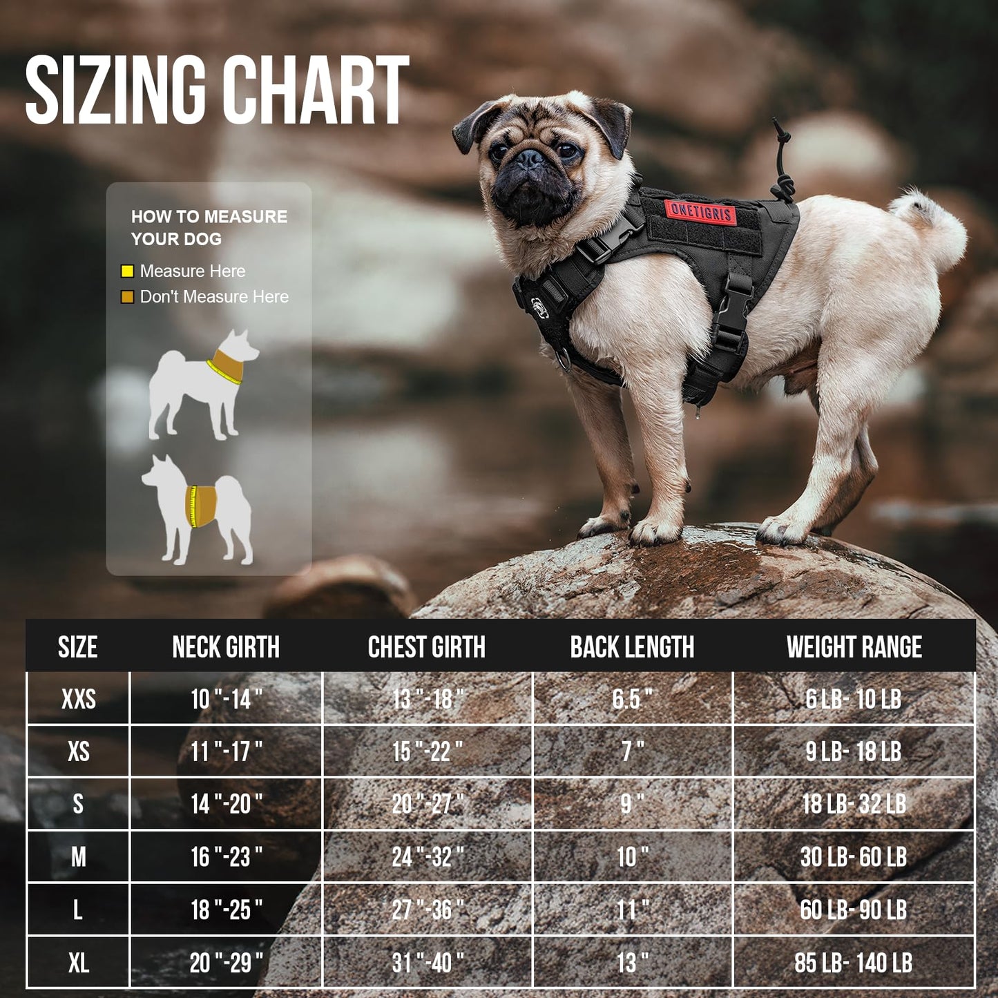 OneTigris Tactical Dog Harness Vest with Handle,Dog Harness