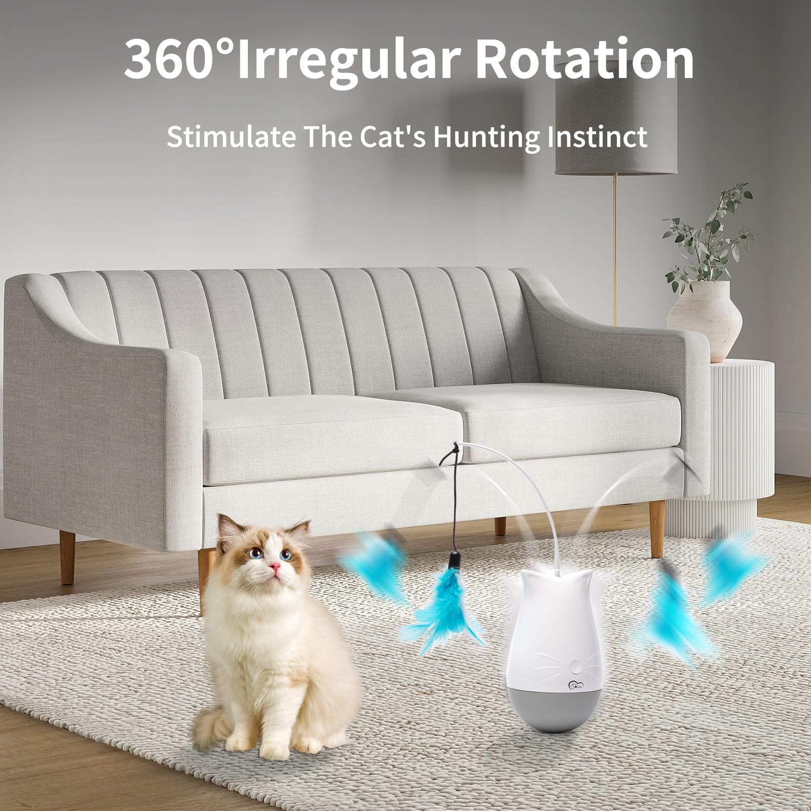 DOEL Cat Toys Interactive for Indoor, Rechargeable Automatic Wand