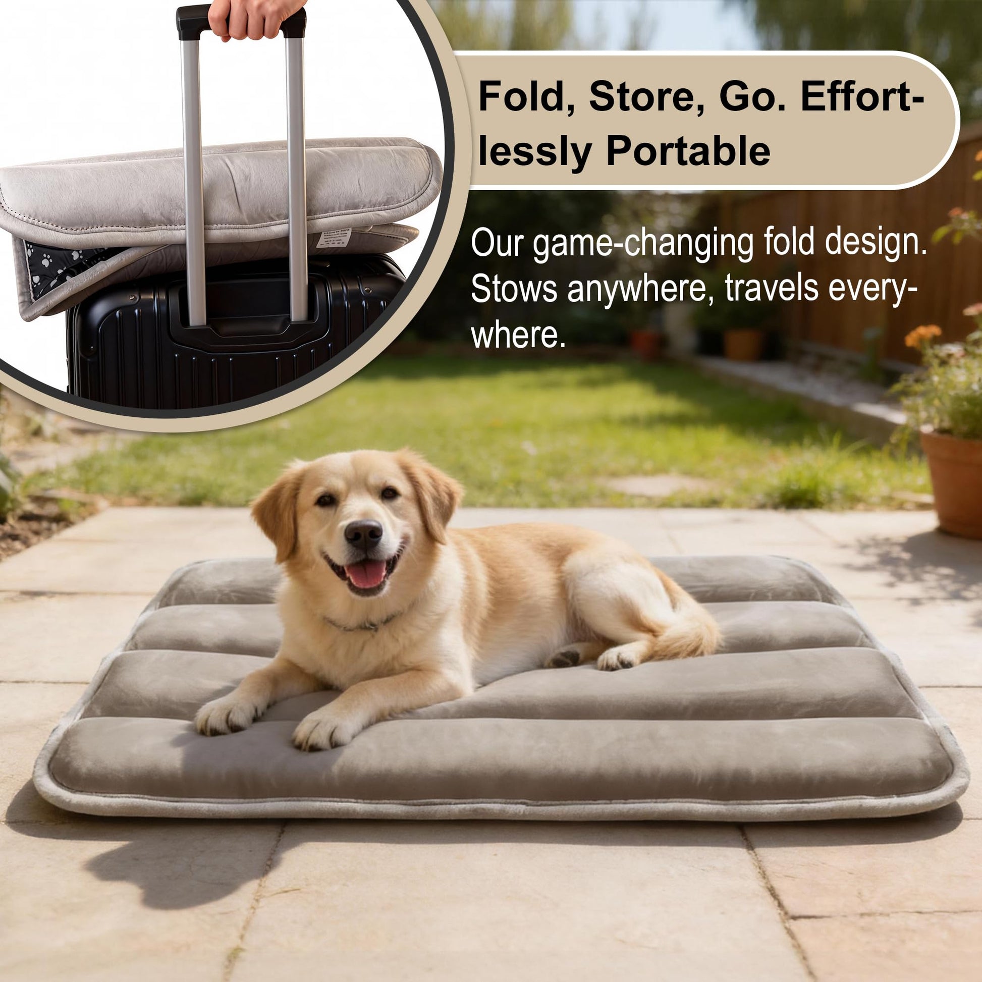 pobopobo Dog Crate Pad, Ultra Soft Anti-Slip Kennel Mat, Secure Bed