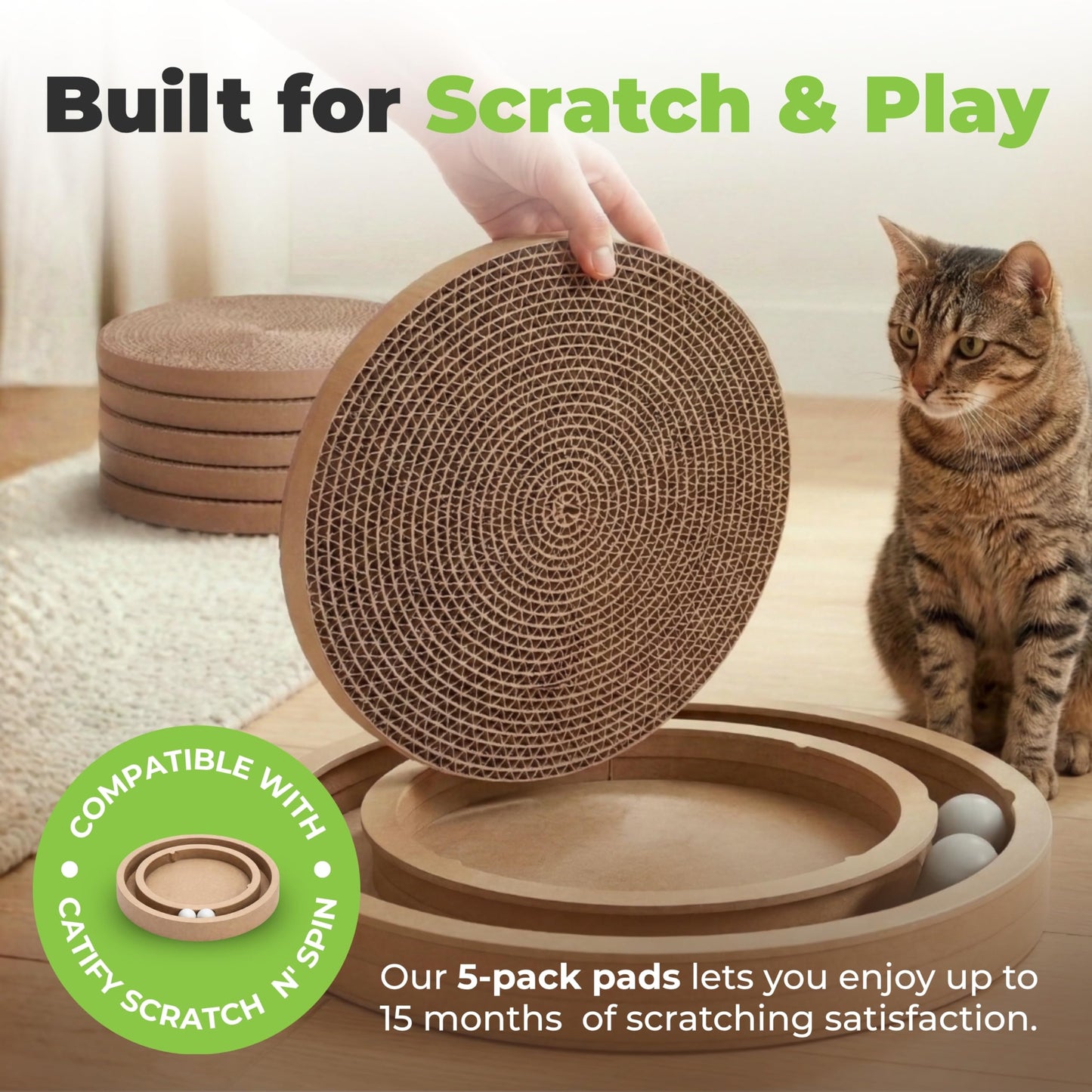 Best Pet Supplies Catify Cat Scratcher, Fun Interactive Scratchers