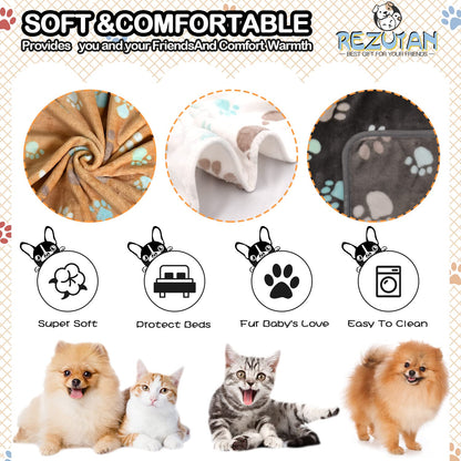Rezutan Upgraded Dog Blankets for Medium Dogs, 3 Pack Dog Cat Crate
