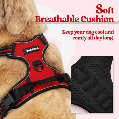 rabbitgoo Dog Harness, No-Pull Pet Harness with 2 Leash Clips Leash