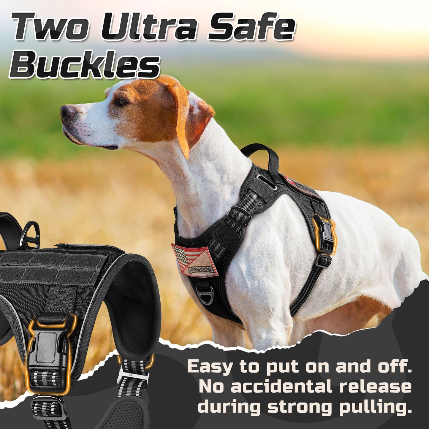 rabbitgoo Tactical Dog Harness Medium Sized Dog, No Pull Harness