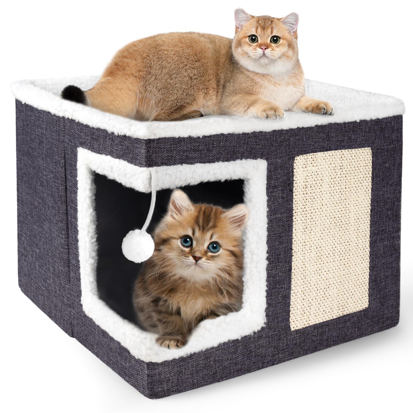 Loyareal Cat Houses for Indoor Cats Large Cat Bed Cave with Bed