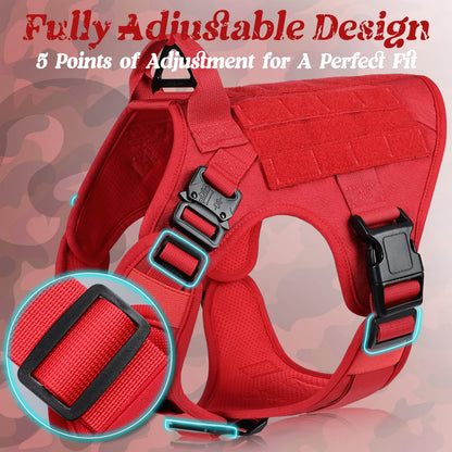 rabbitgoo Tactical Dog Harness for Large Dogs, Heavy Duty Dog Harness