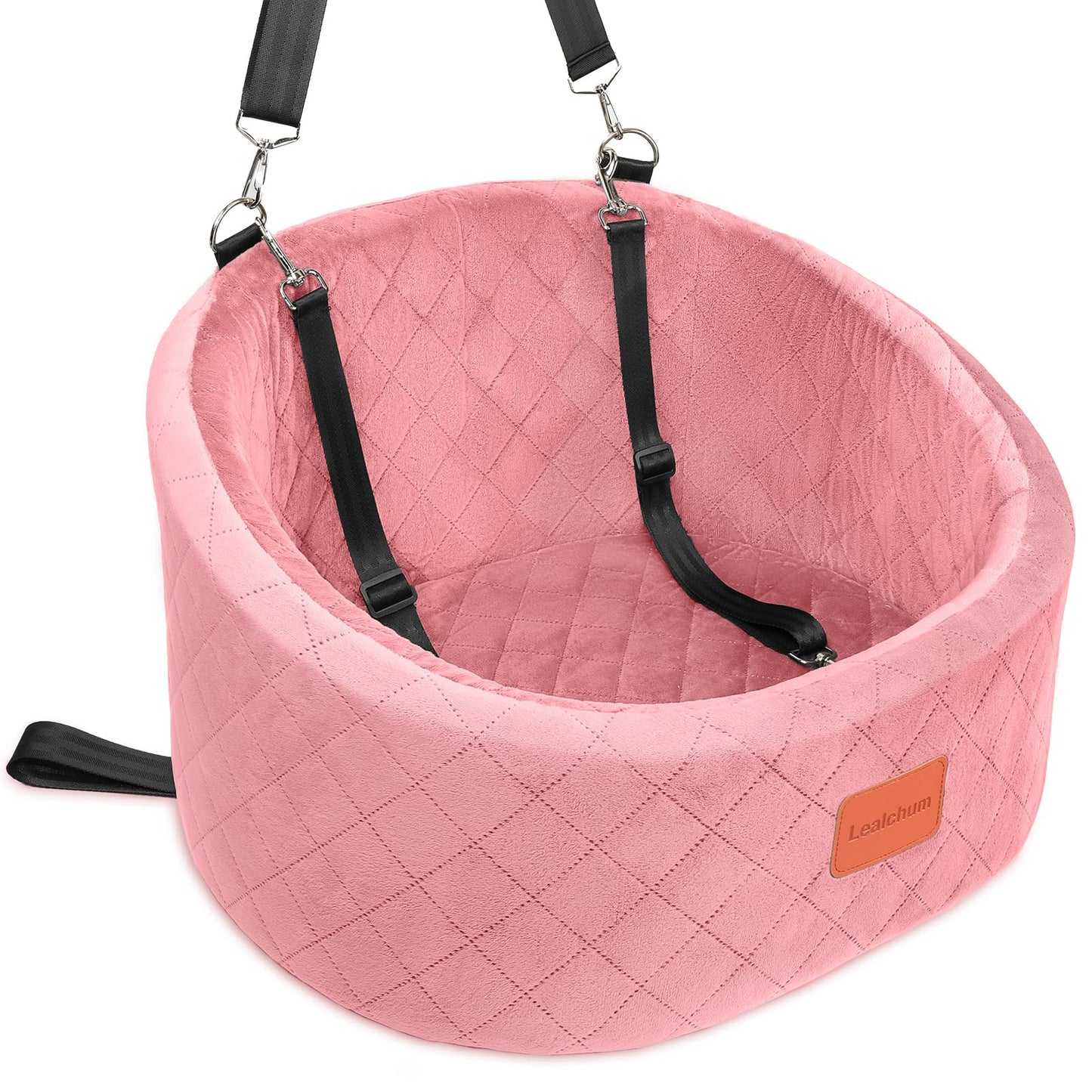 Lealchum Dog Car Seat for Small Dogs Up to ,Ultra Soft Fabric Seat