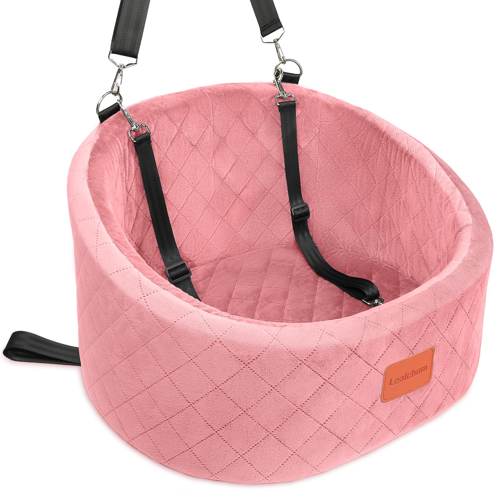 Lealchum Dog Car Seat for Small Dogs Up to ,Ultra Soft Fabric Seat
