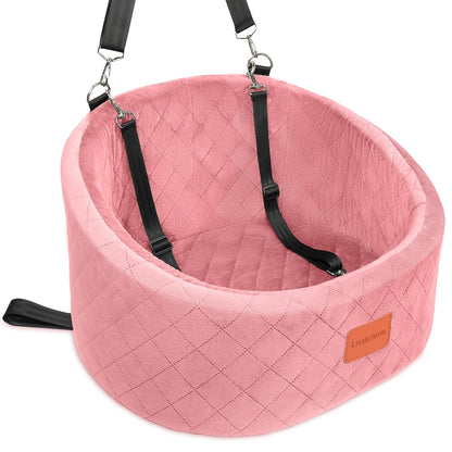 Lealchum Dog Car Seat for Small Dogs Up to ,Ultra Soft Fabric Seat