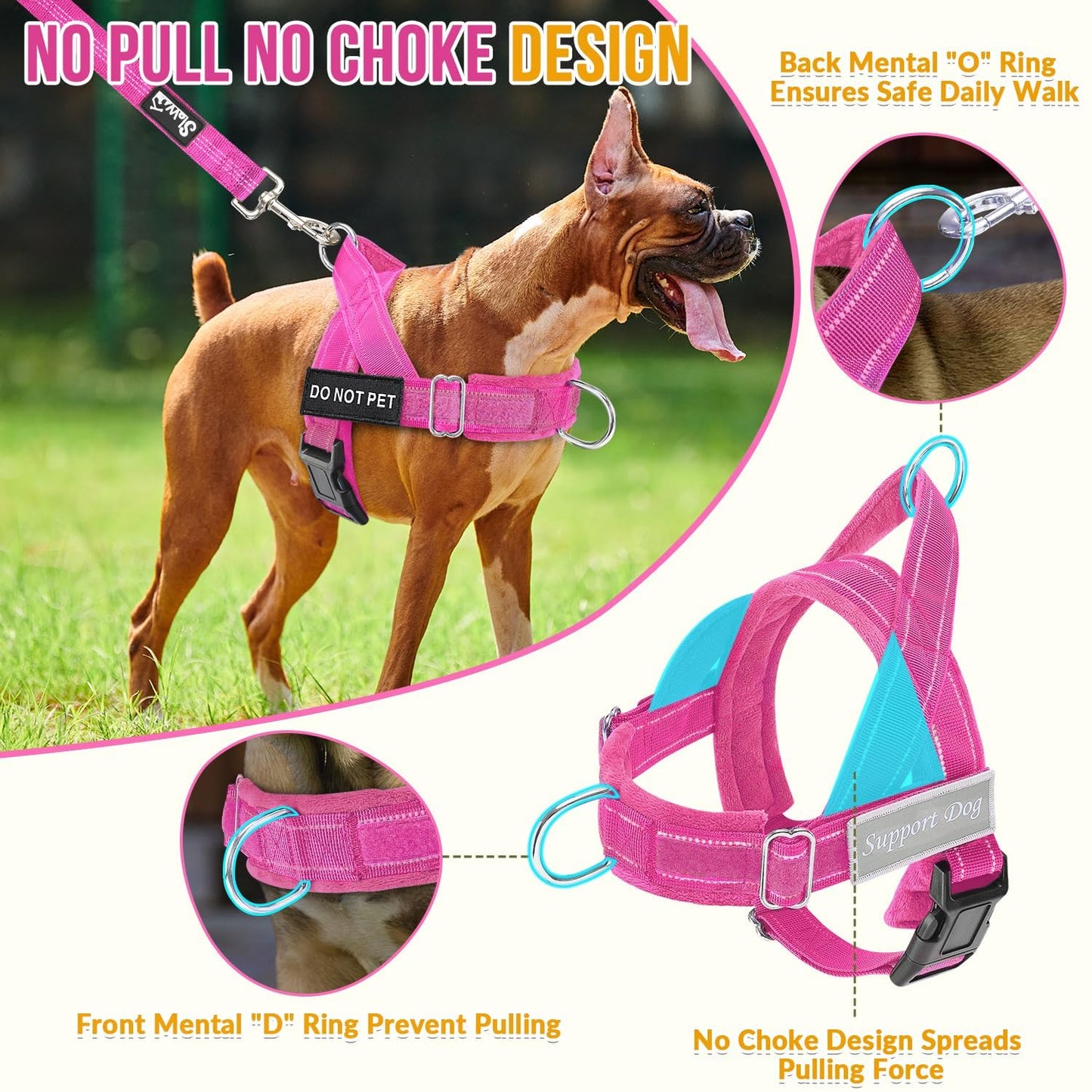 SlowTon No Pull Dog Harness Heavy Duty Dog Harness and Leash Set