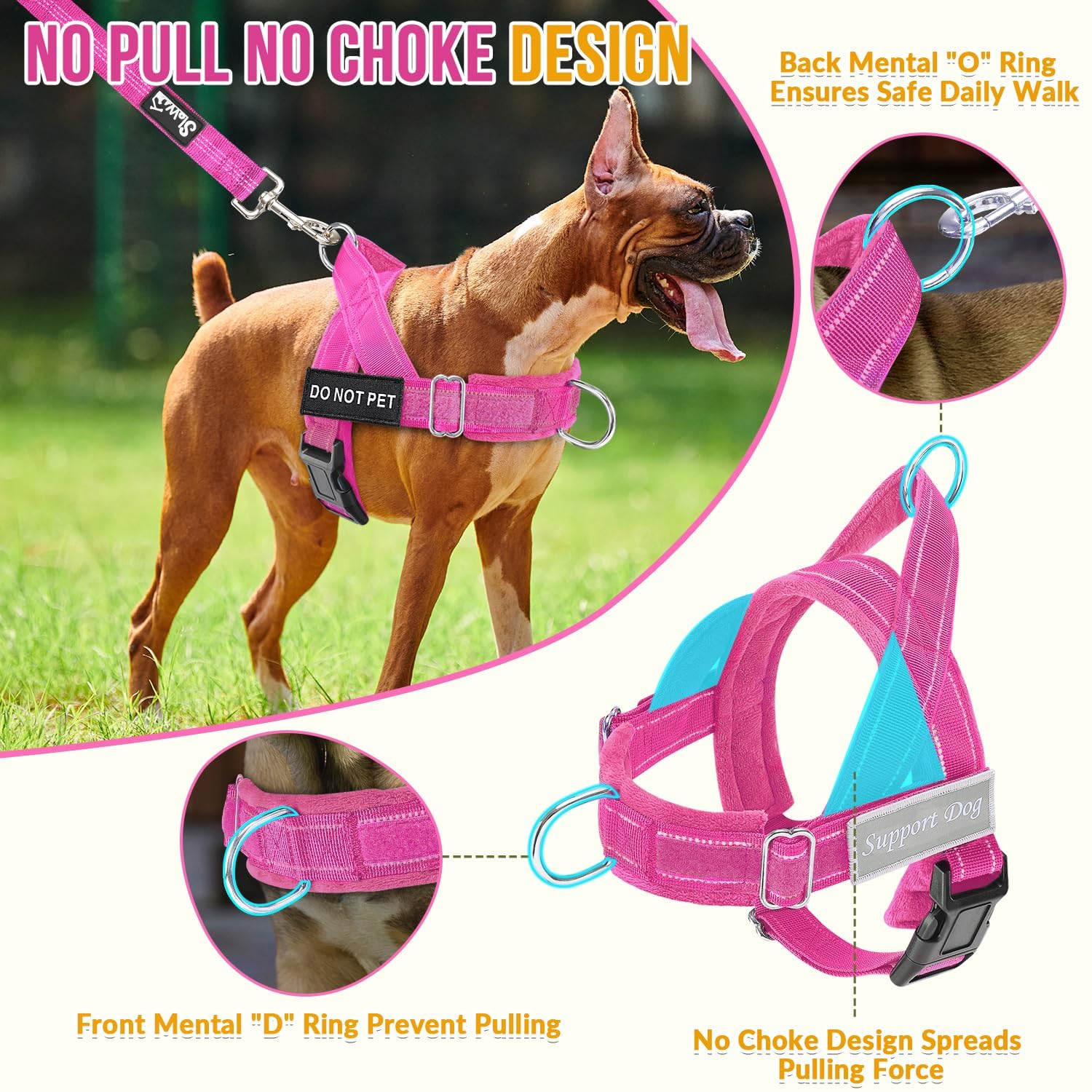 SlowTon No Pull Dog Harness Heavy Duty Dog Harness and Leash Set