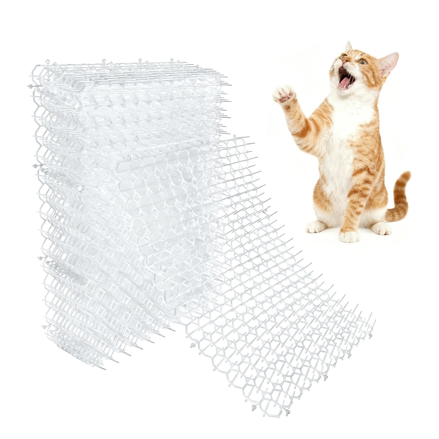 OCEANPAX Clear Scat Mat for Cats 10 Pack Transparent Cat Deterrent Mat