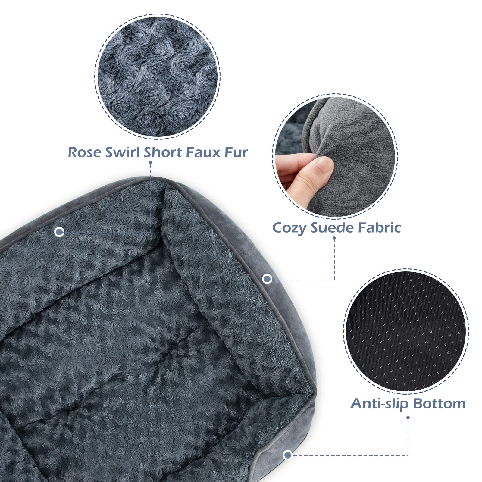INVENHO Large Dog Bed for Large Medium Small Dogs, Rectangle Bed
