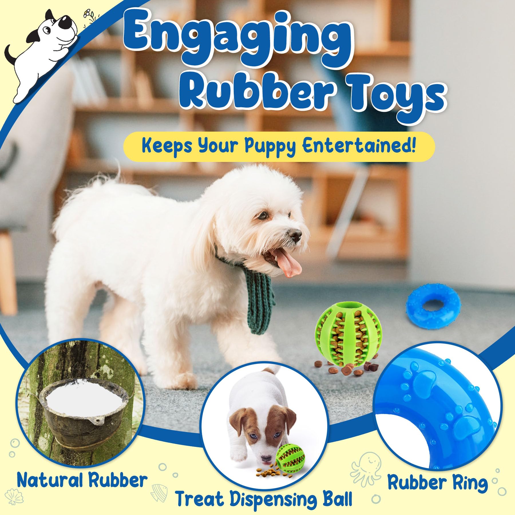 KIPRITII 9-Pack Interactive Puppy Dog Toys for Small Dogs Plush