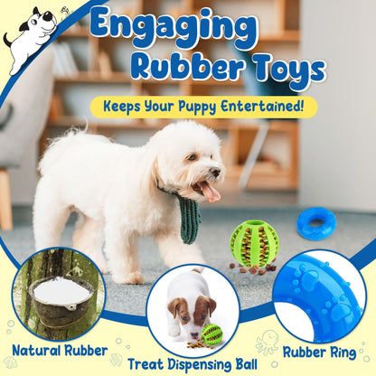 KIPRITII 9-Pack Interactive Puppy Dog Toys for Small Dogs Plush