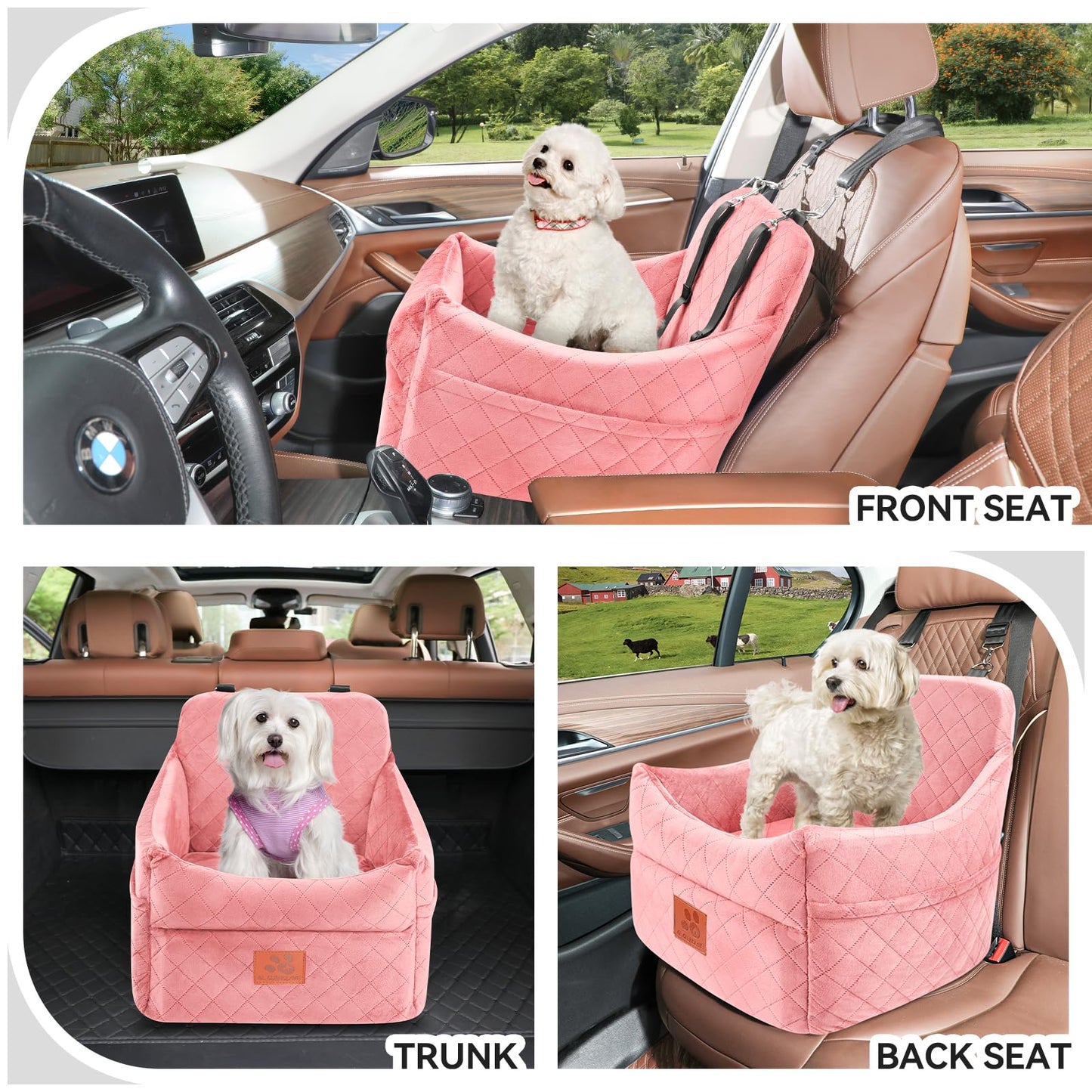 Dog Car Seat for Small/Medium Dogs, Dog Booster Car Seats with Seat