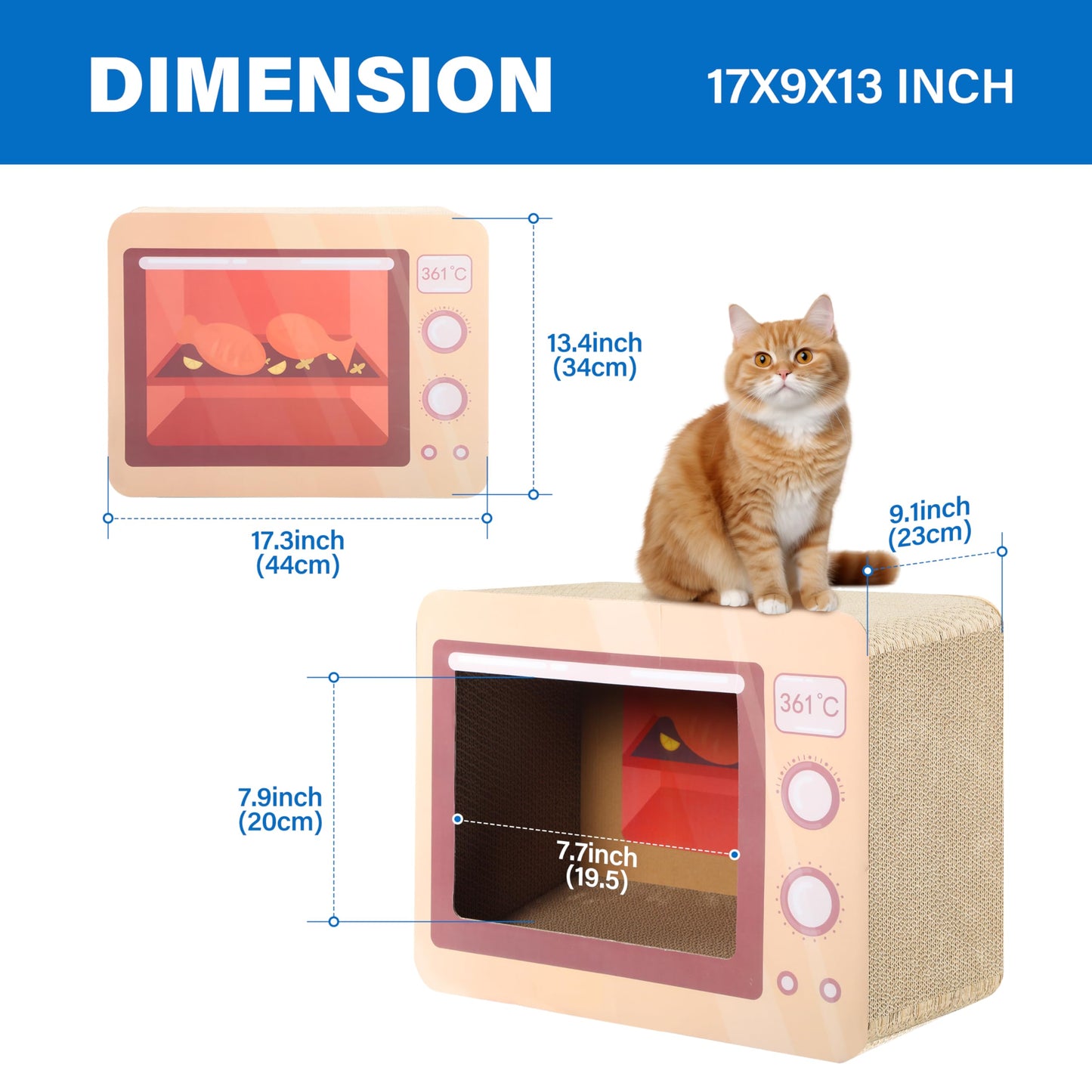 FluffyDream Oven Cat Scratcher Board Durable Lounge Bed House