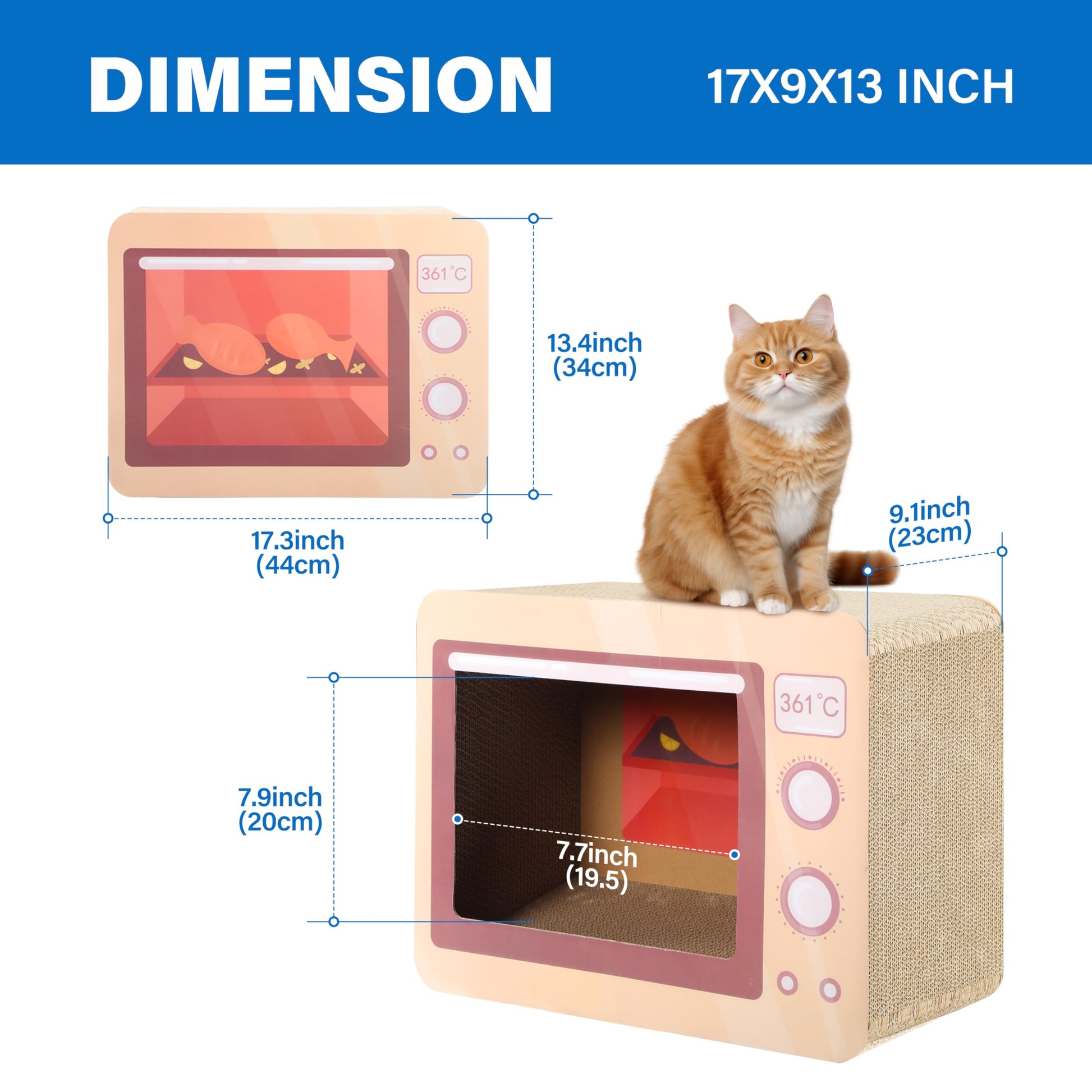 FluffyDream Oven Cat Scratcher Board Durable Lounge Bed House