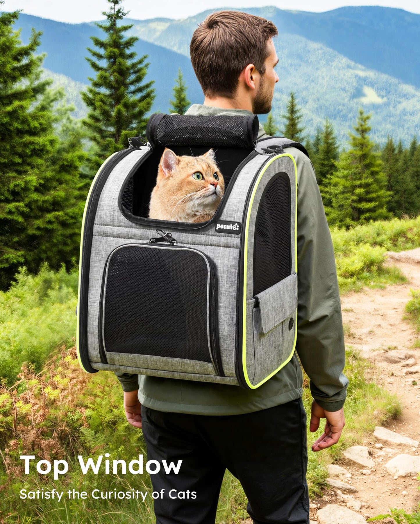 Pecute Cat Backpack Carrier Expandable Foldable Pet Backpack