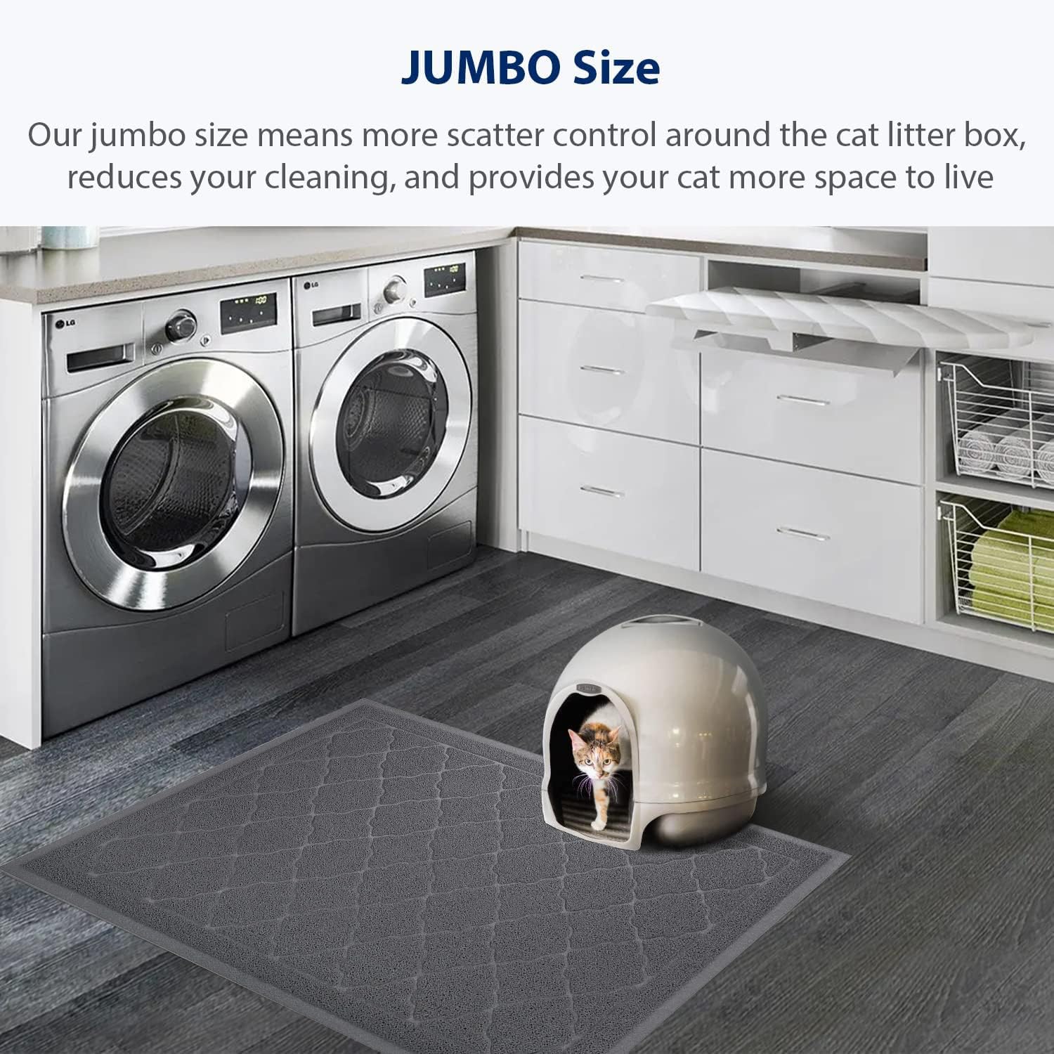 WePet Cat Litter Box Mat, Kitty PVC Pad, Durable Trapping Rug Mat