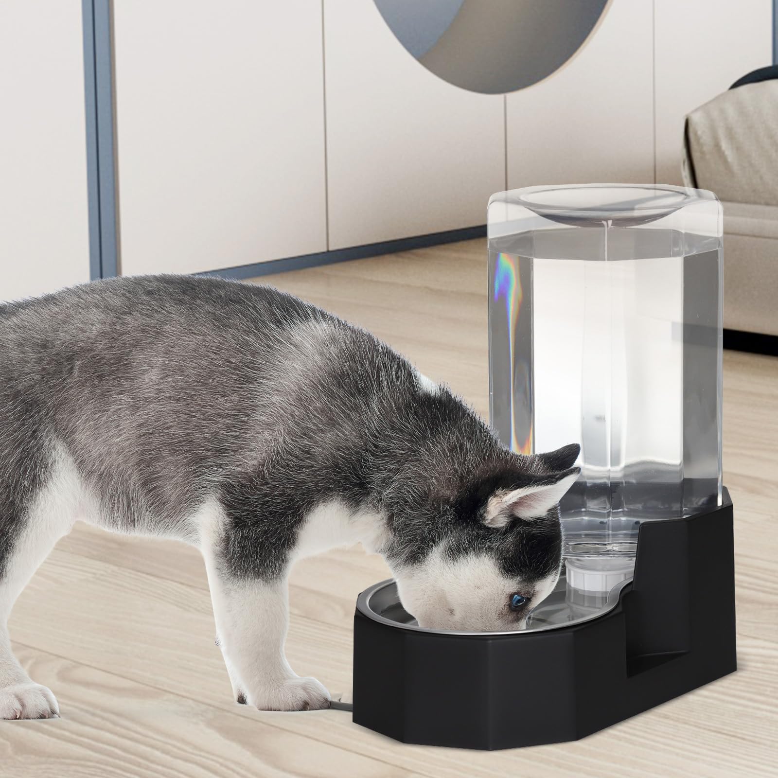 Sfozstra Large Dog Water Dispenser: Automatic Gravity Water Feeder