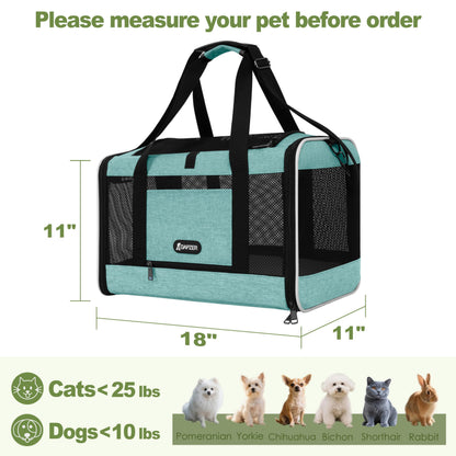 GAPZER Cat Carrier x11"x11" TSA Approved Ventilated Top Open Bag
