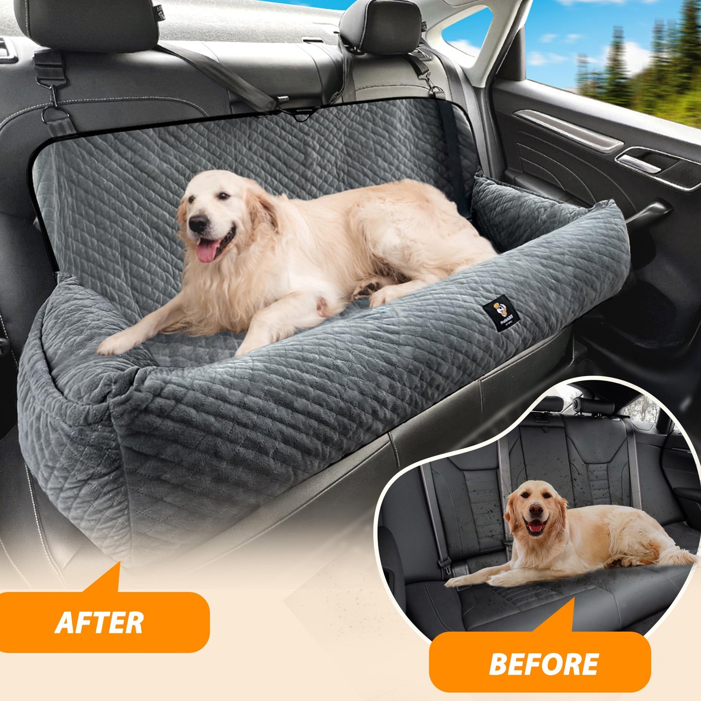 Dog Car Seat for Medium/Large Dogs Under ,Multi-Functional Dog Seat