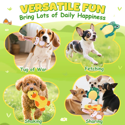 XIUGOAL Dog Toys to Keep Them Busy, 3 Pack No Stuffing Chew
