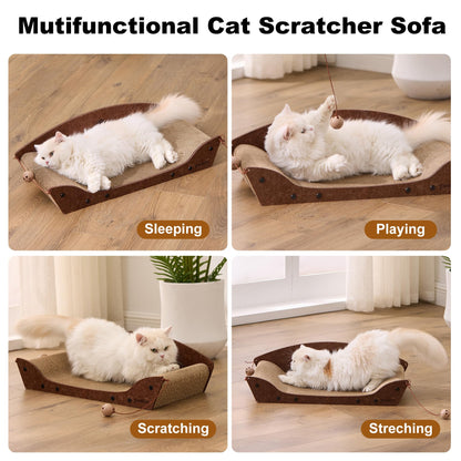 ZOMISIA 26'' Cardboard Cat Scratcher Bed Large Scratcher Couch Board
