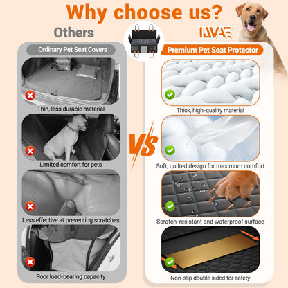 IJVAE Hard Bottom Car Seat Cover for Dog swith Removable Seat