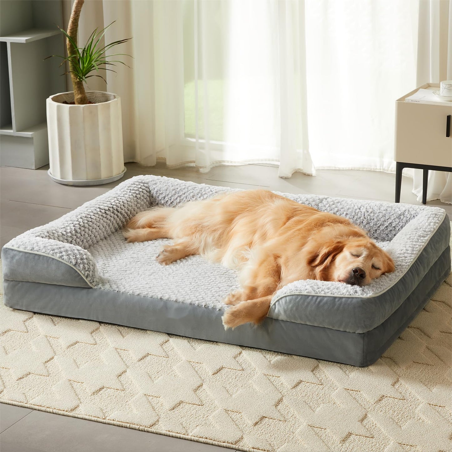 LEXTRO Orthopedic Dog Beds for Large Dogs,Waterproof Dog Bed, Egg Bed