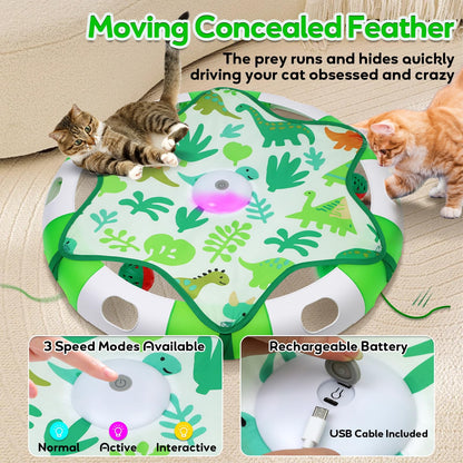 Cat Toys for Indoor Cats, Interactive Automatic Hide and Seek Toy