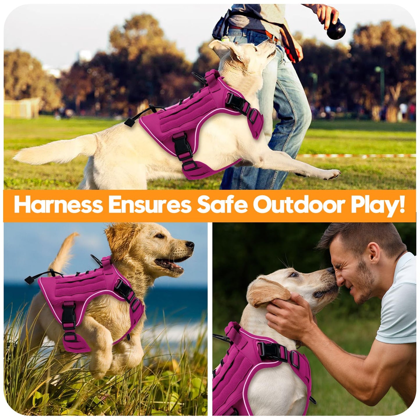 Bruvoalon Heavy-Duty Tactical Dog Harness for Large Dogs, No Harness