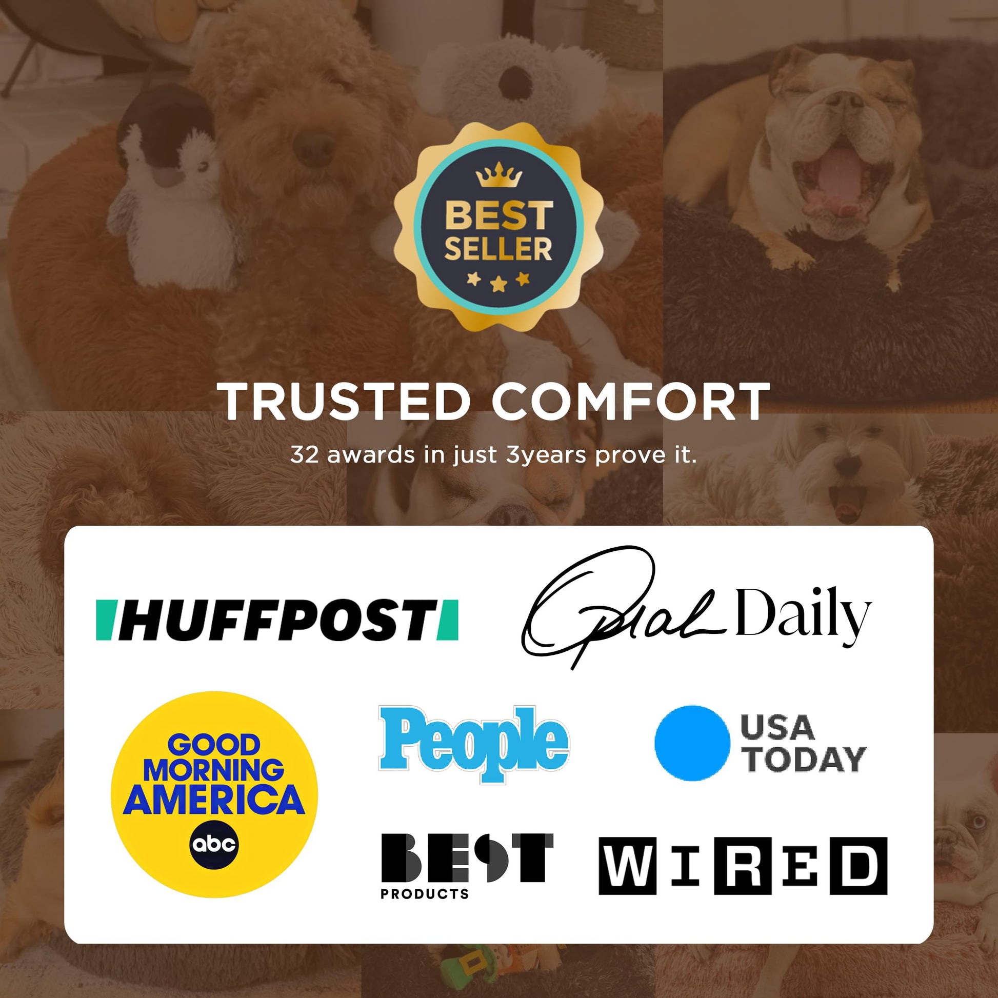 Bedsure Calming Dog Beds Large Sized Dog Donut Washable Large Pet Bed