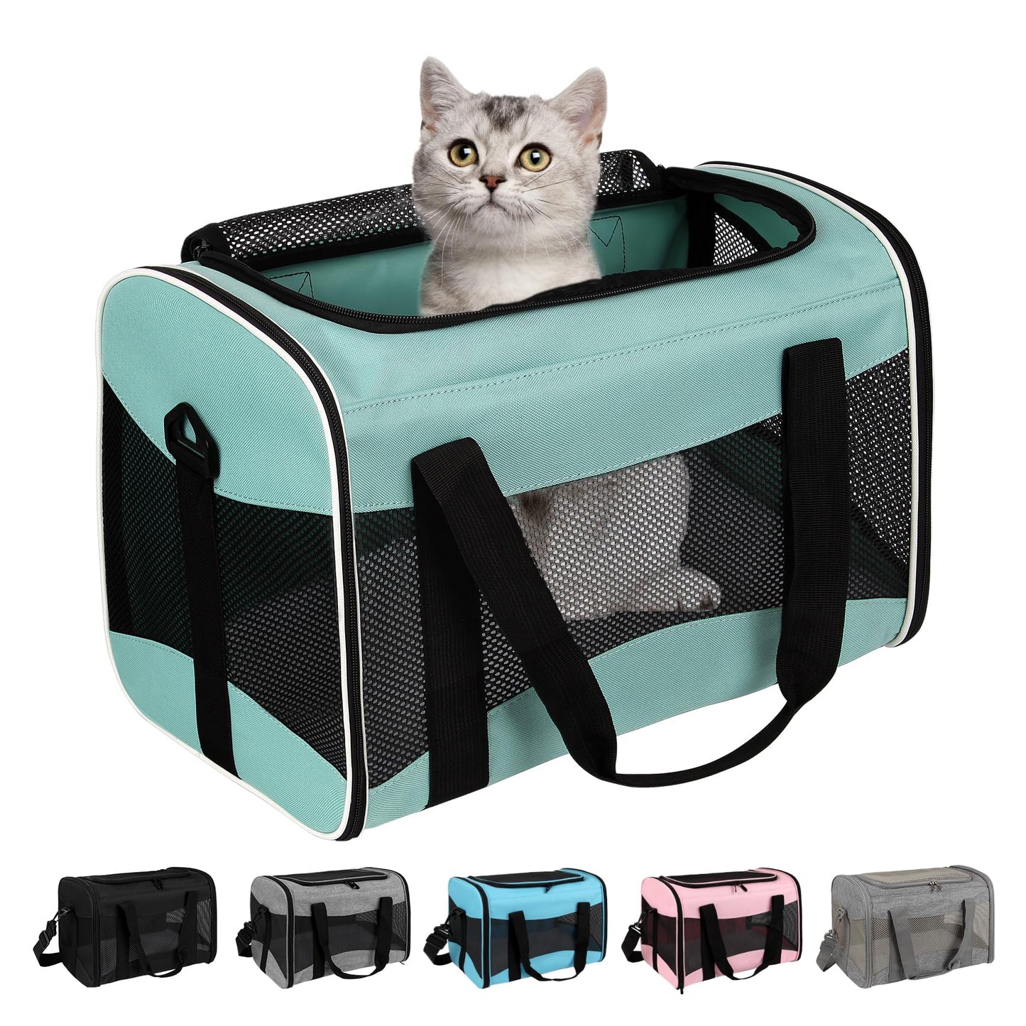 Cat Carrying Case Pet Dog Carrier Soft-Sided Cat Bag Airline Bag