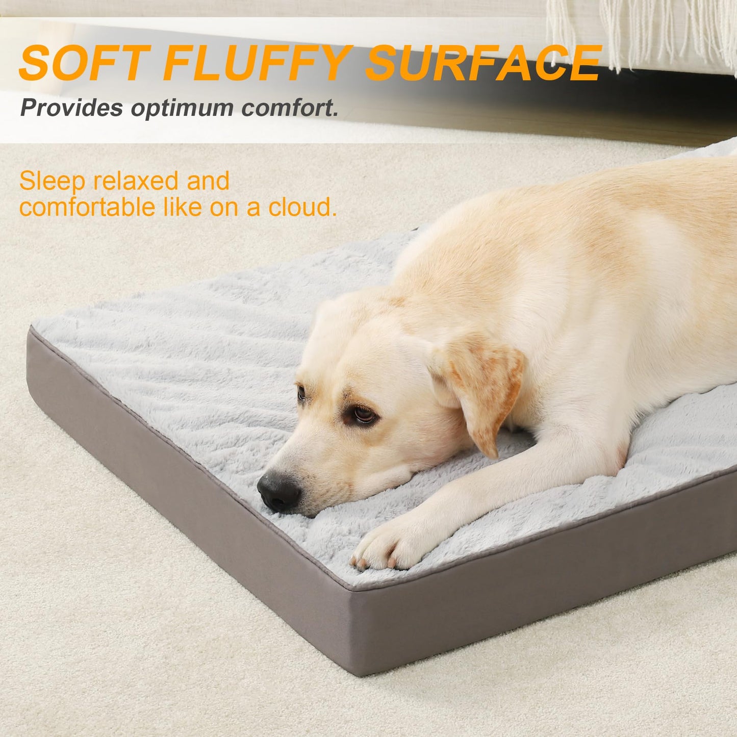 KSIIA Orthopedic Dog Bed Dog Crate Bed Waterproof Bed