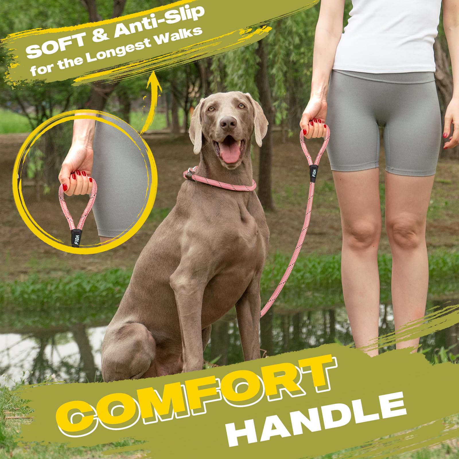 Fida Durable Slip Leads for Dogs, x 3/8" Heavy Duty Dog Loop Lead