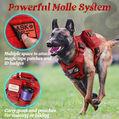 rabbitgoo Tactical Dog Harness for Large Dogs, Heavy Duty Dog Harness