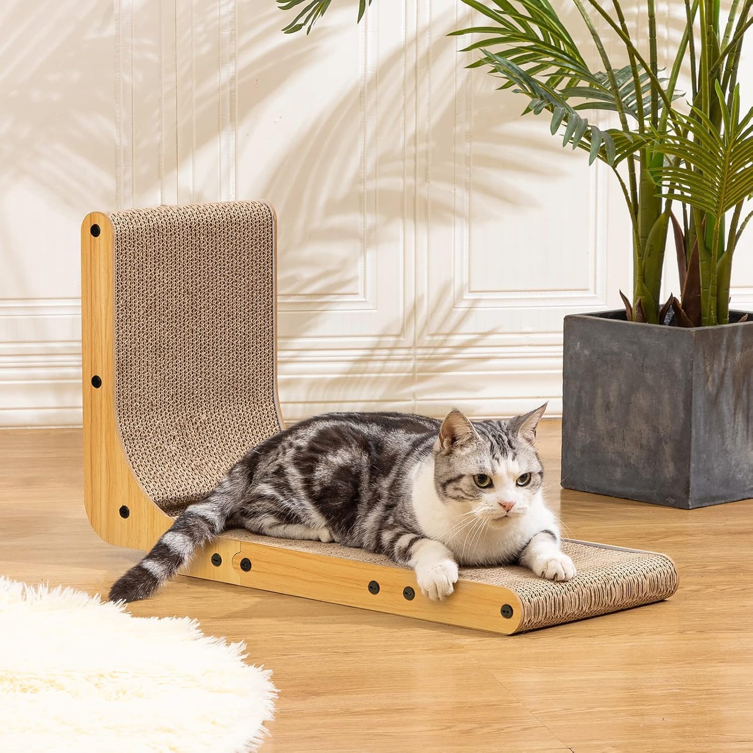 Poils bebe L Shape Cat Scratcher, Cat Scratchers for Indoor Scratchers